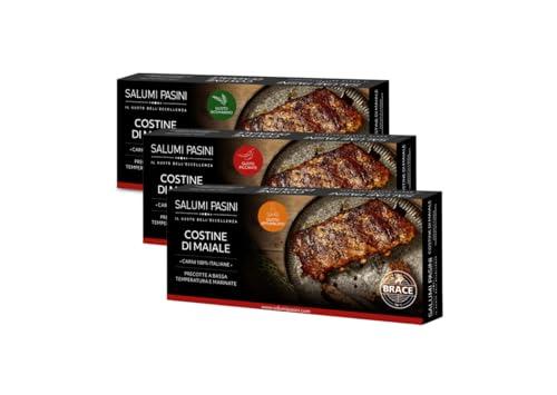Costine Assortite Tripack Salumi Pasini | Costine Precotte ai gusti Rosmarino, BBQ e piccante | Facili e veloci 3x420g