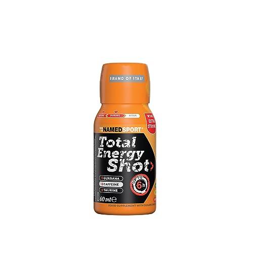 NAMEDSPORT Total Energy Shot> Orange, Shot Energetico con Caffeina, Taurina e Guaranà, Utile in sport di Endurance, Con Vitamina B12 per Ridurre la Stanchezza, Brand of Italy, Box da 25