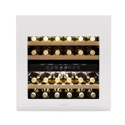 KLARSTEIN Rhone 36 Duo Cantinetta Vino - 36 Bottiglie, Doppia Temperatura, 5-22°C, LED, Protezione UV, Push-to-Open, Silenziosa, Nero