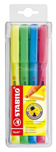 STABILO flash - Evidenziatore - Astuccio da 4 - Colori assortiti