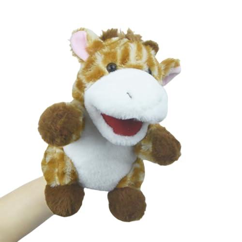 lilizzhoumax burattino di mano di giraffa Simulazione Animale giraffa Peluche gioco di ruolo, giocattoli interattivi per la prima educazione dei bambini, decorazione della casa animali dello zoo