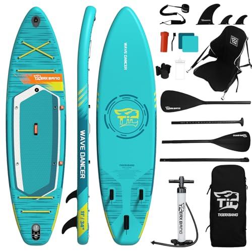 TIGERXBANG SUP Gonfiabile Con Accessori Premium, 335x86x15cm Paddle Board Stand-up Carico fino a 200kg