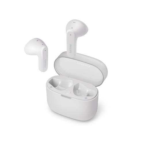 Philips TAT2139WT/00 Cuffie auricolari Bluetooth True Wireless - Auricolari piccoli, Audio naturale con bassi dinamici, Chiamate chiare y Alloggiamento per ricarica tascabile - Bianco, In Ear