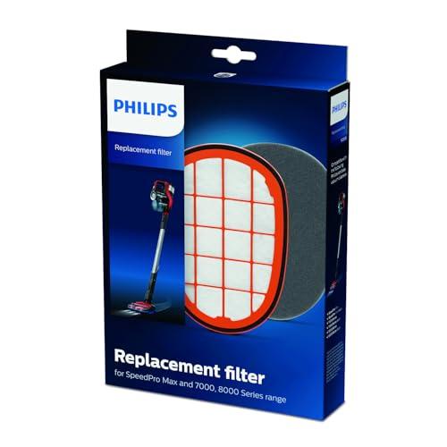 Philips Kit Filtri Sostitutivi Originali per SpeedPro Max Serie 7000 e 8000 con Inserto Filtro a Trama e Filtro Motore in Schiuma Lavabile Compatibile con Modelli Selezionati (FC5005/01)