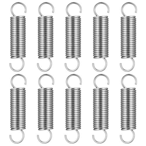 Set di 10 molle di tensione, molle a tensione, molle di acciaio inossidabile con doppio gancio, molla a spirale, diametro del filo 0,07
