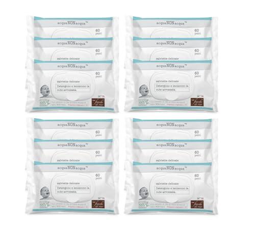 Fiocchi di Riso - SALVIETTE Acqua NON Acqua - 720pz con placchetta - CAMBIO PANNOLINO - Detergono e preservano l'idratazione della cute donando sollievo alla pelle arrossata.