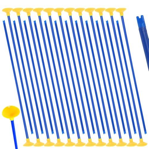 ZOYDP Frecce con Ventosa 42cm, 24 Pezzi Bersaglio per Frecce Ventosa Sostituzione Set in ABS, Blu Frecce Ventosa per Arco Bambini per Ragazzi e Ragazze, per L'Arco Che Allenati Giocattoli