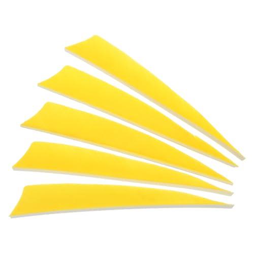 PATIKIL Palette per Frecce 50pz 100mm Freccia Turchia Piuma Tacchino Fletch Ala Sinistra Piumaggio Giallo per Tiro al Bersaglio Fai da Te