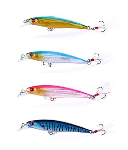 DEZ 4 PCS spinning esche artificiali mare per la pesca spigola seppie, in silicone