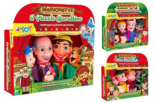 Globo Giocattoli - Burattini a mano, 4 Personaggi, 3 assortiti - W'Toy 40772