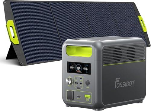 FOSSiBOT Centrale Elettrica Portatile F1200 con 200W Pannello Solare, 1024 Wh LiFePO4,Generatore Solare Con 2 1200 W,Ricarica da 0-80% in 49 Minuti Per Campeggio, Viaggio, Emergenza