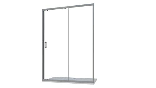 Box Doccia Nicchia 110 cm Mod. Sicily 2 Ante Apertura Scorrevole Vetro Temperato 6mm Trasparente Profili in Alluminio Cromato Flat Design Maniglia in Abs Cromato