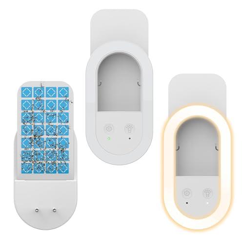 Lightswim Confezione da 2 trappole per mosche da interni (2 dispositivi + 10 carte colla), luce notturna, antizanzare, trappola per insetti volanti plug-in per zanzare, mosche, mosche della frutta,