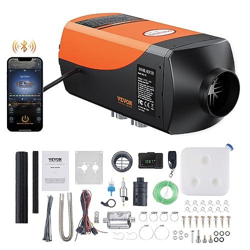 VEVOR Riscaldatore d'Aria Diesel per Auto Camper Camion RV 12V 8KW Temperatura Regolabile 8℃-36℃ Controllo Bluetooth, Riscaldatore da Parcheggio per Auto Consumo di Carburante 0,16-0,62L/h BTU 20-25m²
