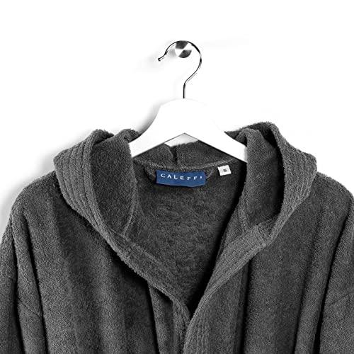 Caleffi Minorca Accappatoio con Cappuccio, Cotone , Antracite, XXL, 74940