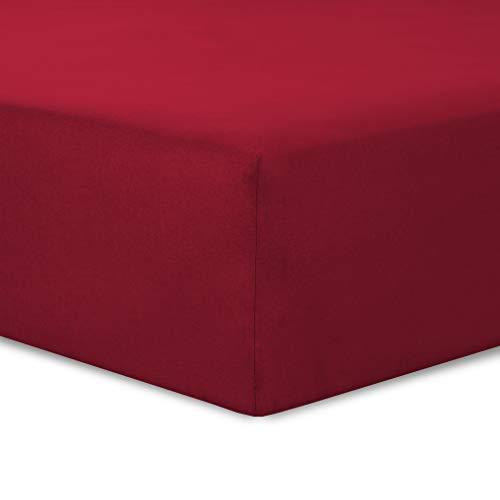 Lenzuola con angoli VISION Rosso 180x200cm - 100% Coton - con altezza da 30cm