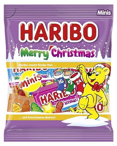 Haribo Merry Christmas | Caramelle Gommose al Gusto Frutta, 24 Mini Bustine a Tema Natale, Ideali come Regalo di Natale, 250gr