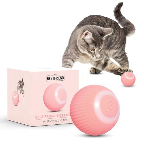 YOUR BESTFRIEND SHOP Yourbestfriendshop® Palla per gatti con luce LED, giocattolo interattivo per gatti, palla elettrica a 360° (rosa)…