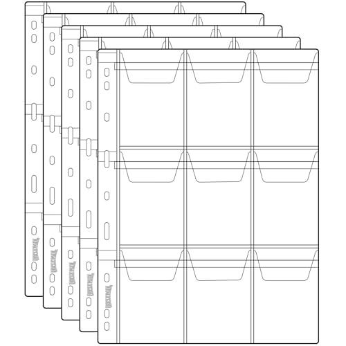 Uncle Paul Pagine per la Raccolta di Monete - 5 Fogli Inserti Standard per Tasche a 9 Fori per Monete Maniche per la Raccolta di Monete Serie CS03-5
