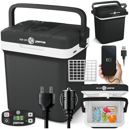 peme Frigorifero Portatile Frigo Campeggio Auto 12v Elettrico 230 v Silenzioso per Camper Freezer USB Congelatori Portatili Congelatore Barca Viaggio Refrigeratore Escursione 22,9 L - Essential