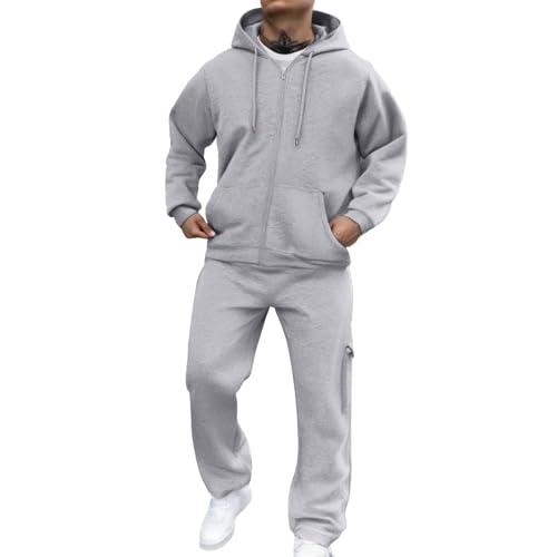 Tuta Uomo Completo 2 Pezzi Tuta Da Ginnastica Felpa Con Cappuccio E Pantaloni Set Giacca Da Jogging Suit Felpata Complete Palestra Abbigliamento Sportiva Casual Tute Da Uomo Maglia Completo Palestra