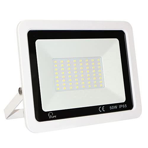 Mille Lucciole Faretto LED da Esterno 50W,Faro LED Esterno 5000LM,Faretti LED Esterno Impermeabile IP65,Faro LED da Esterno 72 LED 6500K Bianco Freddo,Faretto da esterno Giardino【Guscio Bianco】