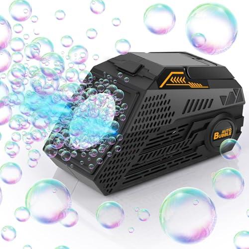Euakee Macchina Bolle di Sapone Automatica, Macchina per Bolle Portatile con Batteria Ricaricabile, Macchina Sparabolle Elettrico per Matrimoni/Compleanni/Feste, 16000+ Bolle/Min