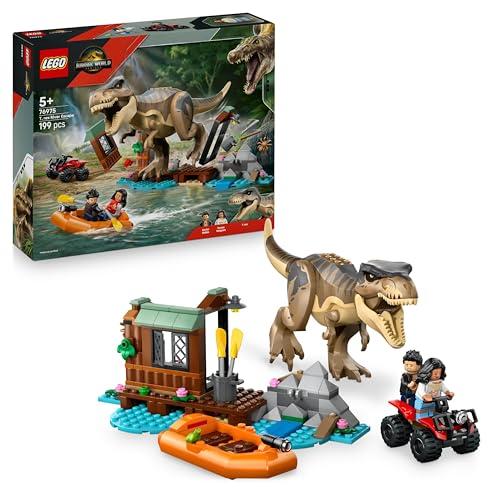 LEGO Jurassic World Fuga sul Fiume dal T. Rex - Giocattolo Interattivo con Dinosauro, una Barca, un Veicolo ATV e 2 Minifigure - Regalo per Bambini e Bambine da 5 Anni in su - 76975