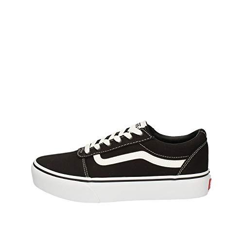 Vans Ward Platform, Scarpe da ginnastica, Bambine e ragazze, (Canvas) Black/White, 35 EU