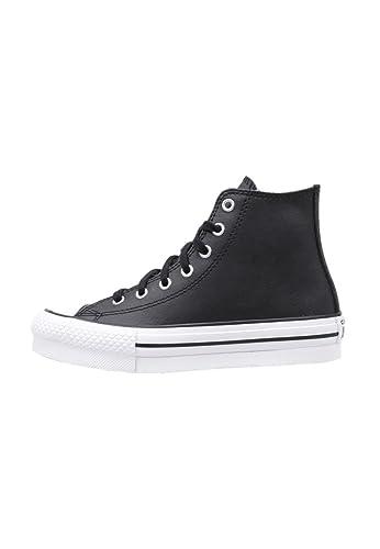 CONVERSE A02485C Chuck Taylor all Star Eva Lift Platform Leather Uomo, Black/Natural Ivory/White EU 37.5