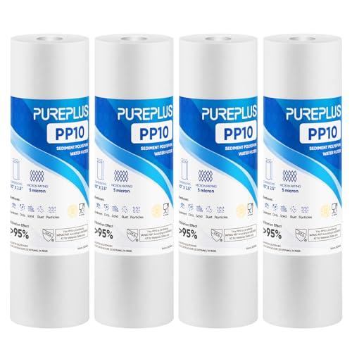 PUREPLUS Cartuccia filtro dell'acqua per sedimenti domestici da 5 micron, 25,4 x 6,3 cm, ricambio per qualsiasi unità RO da 25,4 cm, Culligan P5, Aqua-Pure AR110, Dupont WFPFC5002, CFS10, WHKF-G05
