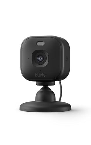 Videocamera Mini 2K+ Blink (ultimo modello) | Videocamera di sicurezza domestica con alimentatore plug-in, risoluzione video 2K, zoom 4x, visione notturna a colori | 1 videocamera – Nera