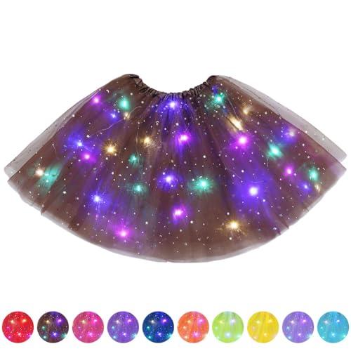 AYBUY Gonna Tulle LED, Gonne Tutu Tulle a 3 Strati da Ballo, Gonna Luminosa LED, LED Tutu Gonna per Carnevale Natale Halloween Matrimonio