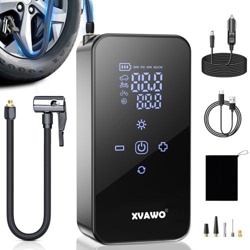 XVAWO Compressore Aria Portatile 150PSI: Pompa Per Bicicletta Con Batteria Ricaricabile - Gonfiatore Elettrico Portatile Con Arresto Automatico Per Auto Moto Bicicletta e Palloni