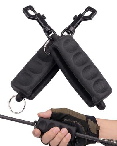 JIRVEX tirafrecce 2 pezzi in gomma con clip da cintura nero, accessorio per tiro con l'arco per estrazione facile delle frecce e protezione delle mani per frecce e arco