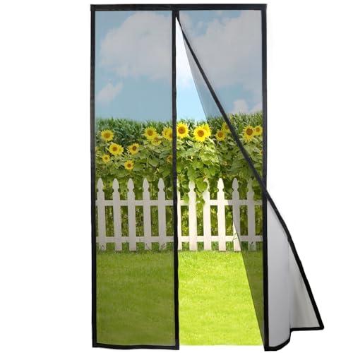 Risareyi Zanzariera Magnetica per Porte 65x220cm, Aggiornamento Stile In Fine Rete Spessa, Nero - Tenda Zanzariera Porta Finestra con Calamita-Chiusura Automatica