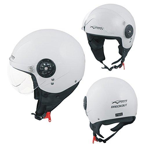 Scooter Moto Casco Jet Demi Omologato ECE 22-06 Visiera Avio Bianco M