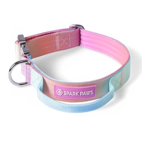 Spark Paws Collare tattico per cani, resistente, di alta qualità, spesso e durevole, per cani di taglia grande e media (2,5 cm), glassa pastello