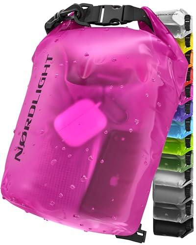 Nordlight Dry Bag Sacca Impermeabile - (5L, Rosa) Zaino Impermeabile, Sacca Stagna Borsa Impermeabile con Chiusura a Rotolo - Spiaggia, Canoa, Stand Up Paddling, Immersioni