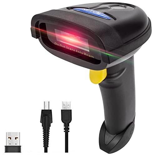 NETUM Lettore Codici a Barre 2D QR 1D Barcode Scanner Wireless Senza Fili USB Cablato 3 in 1 Compatibile Bluetooth, NT-1228BL