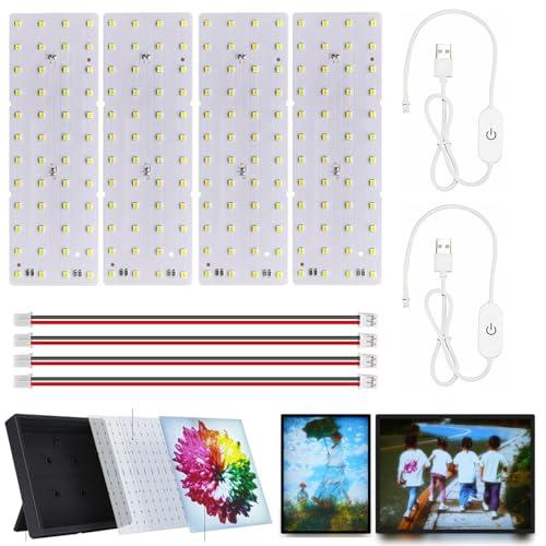 4 pz Litofane Led Retroilluminazione Consiglio Kit KC009 KC010 per Bambu Lab H2D/X1/P1P/A1 LED Retroilluminazione LED Makerworld Modello Parti USB Stampa 3D Accessorio Foto Modello FAI DA TE Light Box