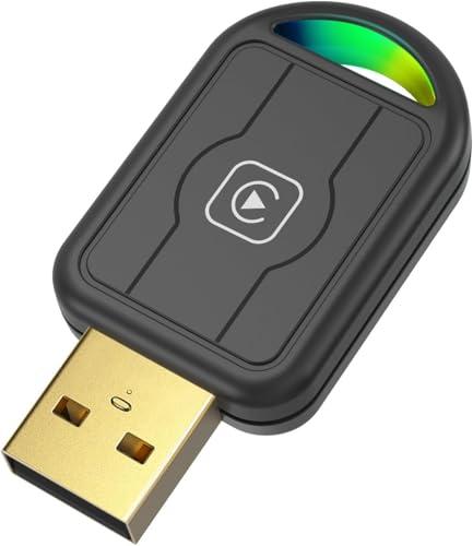 Tadcov Adattatore CarPlay Wireless Mini per iPhone & Apple, Da Cablato a Wireless, Plug & Play, Auto Connessione Rapida, Dongle USB per Apple Carplay Inalambrico (iOS 10+, 2015+), 1Pz