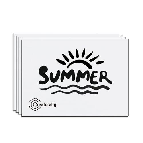 Creatorally Pannelli di Plastica, Pannello Plastica ABS per Incisione Laser 30x20 cm, 4 Foglio Plactic Incisibile 1,3 mm per Fai da Te Personalizzato Cartello (Nero su Bianco)