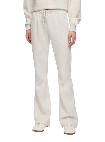 TERRANOVA Pantaloni Tuta - Donna - a Zampa - Flared – Coulisse Regolabile - Tinta Unita - Pesanti - Casual – Avorio Melange – XS