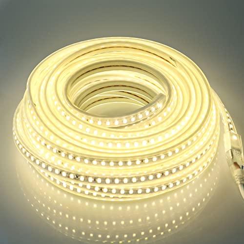 pcning 220 V Strisce LED IP67 20 Metri 5730 120led/m Bianco 4000K 20M Striscia Impermeabile per Esterno Interno (Bianco, 20)