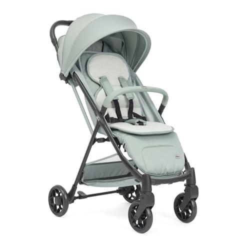 Chicco Passeggino Taormina, 0+ Mesi - 22 Kg, Passeggino Leggero con Chiusura Smart e Compatta, Capotte Estensibile con Trattamenti UV50+ e Antipioggia, Schienale Regolabile, Poggiagambe, Verde