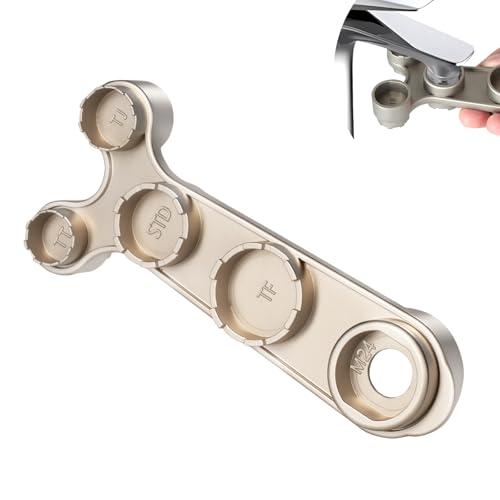 Chiave per Aeratore e Filtro Rubinetto 11-in-1 in Metallo – Svita Rompigetto Rubinetto M18, M20, M22, M24, M28 e Aeratori Nascosti TT, TJ, JR, STD, TF – Forte Leva, Finitura Titanio