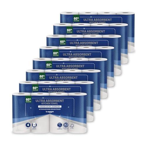 by Amazon, Rotolo da Cucina TAD Ultra Assorbente, 32 Rotoli (8 Confezioni da 4), 51 Fogli per Rotolo, Certificato FSC (in Precedenza a Marchio 