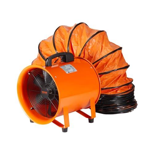 VEVOR Ventilatore Portatile, 592W Aspiratore Estrattore d'Aria Condotto Industriale Diametro 406,4 mm, Tubo Flessibile 5 m Volume d'Aria 8792 m3/h 2 Marce per Aspirare Polvere Fumo Impermeabile IP44