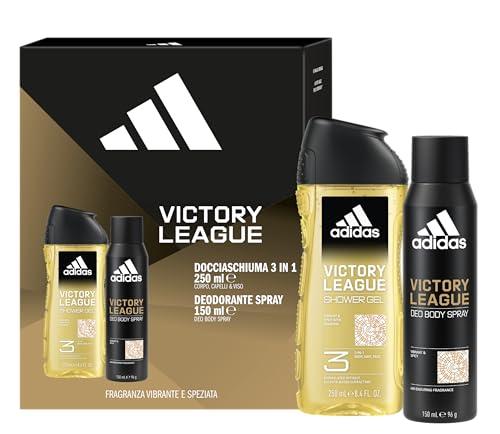 adidas, Cofanetto Regalo Victory League, Deodorante Spray per il corpo 150ml e Docciaschiuma 3 in 1 250ml